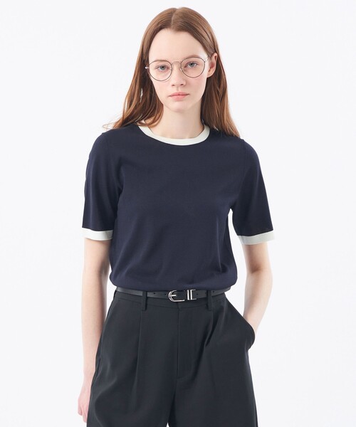 MACKINTOSH PHILOSOPHY(マッキントッシュ フィロソフィー)の「リネンミックスバイカラーニット(ニット/セーター・レディース・ベージュ/ライトブルー/ダークネイビー・36/38)」の3枚目の写真
