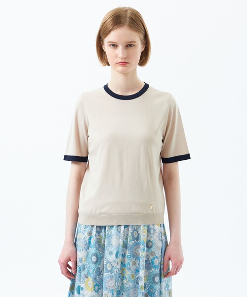 MACKINTOSH PHILOSOPHY(マッキントッシュ フィロソフィー)の「リネンミックスバイカラーニット(ニット/セーター・レディース・ベージュ/ライトブルー/ダークネイビー・36/38)」の7枚目の写真