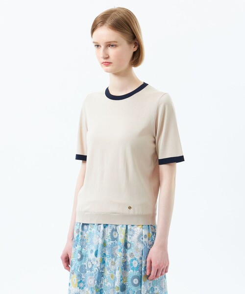 MACKINTOSH PHILOSOPHY(マッキントッシュ フィロソフィー)の「リネンミックスバイカラーニット(ニット/セーター・レディース・ベージュ/ライトブルー/ダークネイビー・36/38)」の8枚目の写真