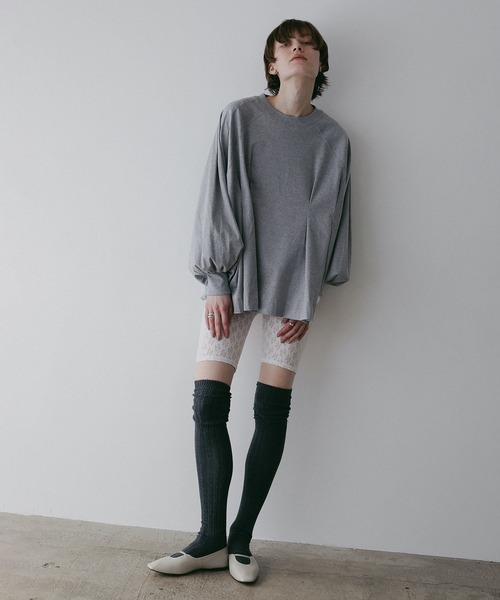MANOF（マノフ）の「WAIST TUCK VOLUME SLEEVE TOPS（スウェット・レディース・ホワイト/ブラック/グレー・F）」の21枚目の写真