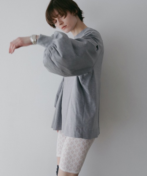 セール】WAIST TUCK VOLUME SLEEVE TOPS（スウェット）｜MANOF（マノフ