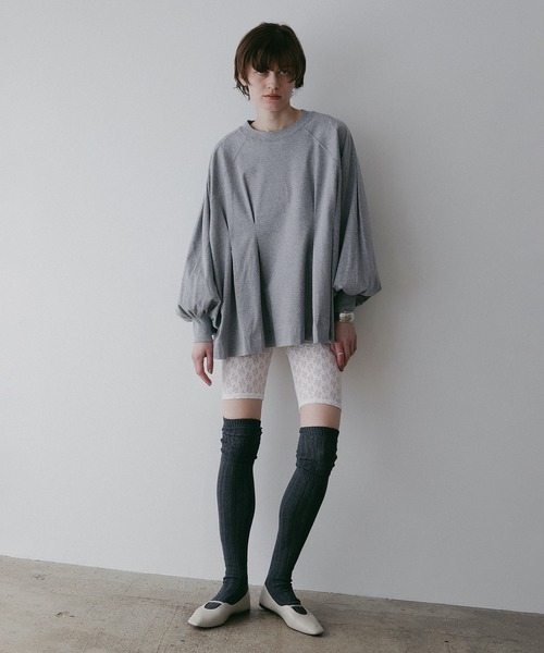 セール】WAIST TUCK VOLUME SLEEVE TOPS（スウェット）｜MANOF（マノフ