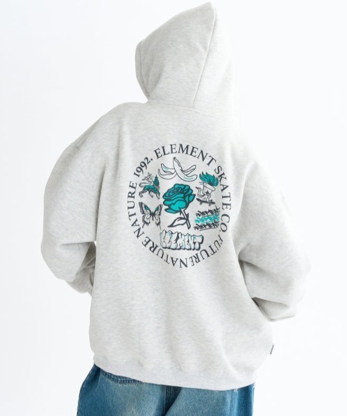 ELEMENT(エレメント)の「ELEMENT/エレメント ジップパーカー バックプリントパーカー BF024-030(パーカー・レディース・スミクロ/ストーン/ピンク・M)」の7枚目の写真