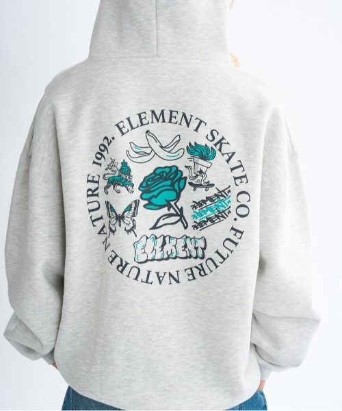 ELEMENT(エレメント)の「ELEMENT/エレメント ジップパーカー バックプリントパーカー BF024-030(パーカー・レディース・スミクロ/ストーン/ピンク・M)」の9枚目の写真
