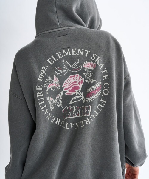 ELEMENT(エレメント)の「ELEMENT/エレメント ジップパーカー バックプリントパーカー BF024-030(パーカー・レディース・スミクロ/ストーン/ピンク・M)」の17枚目の写真