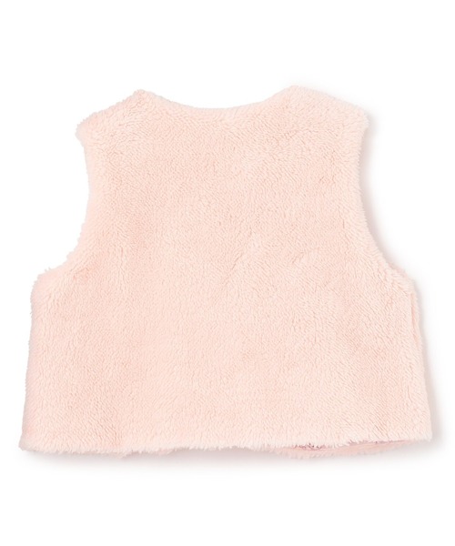 KP（ケーピー）の「mimiちゃん刺しゅう ボアベスト（ベスト・キッズ・ピンク/オフホワイト・FREE）」の3枚目の写真
