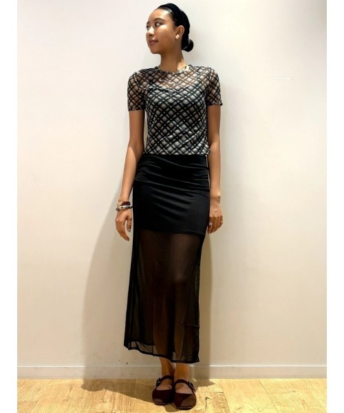 GAP（ギャップ）の「メッシュ ミディスカート（スカート・レディース・ブラック・XS/S/M/L/XXS）」の9枚目の写真