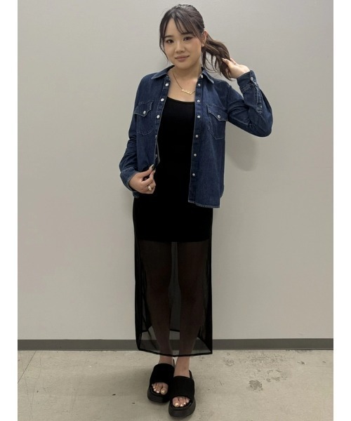 GAP（ギャップ）の「メッシュ ミディスカート（スカート・レディース・ブラック・XS/S/M/L/XXS）」の7枚目の写真