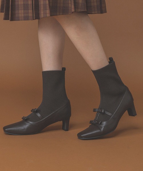 3.3 Field Trip （3.3フィールドトリップ）の「3.3 Field Trip／リボンニットブーツ（ブーツ・レディース・その他1/ブラウン/ブラック・MEDIUM/LARGE/SMALL/X-LARGE）」の12枚目の写真