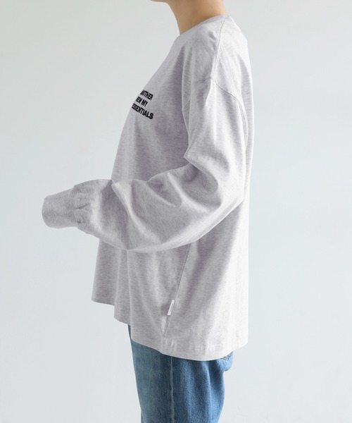 ANME（アンメ）の「ANMEエンブロイダリーロゴ長袖Tシャツ（Tシャツ/カットソー・レディース・オートミール/オフホワイト/ブラック・S/M/L）」の5枚目の写真