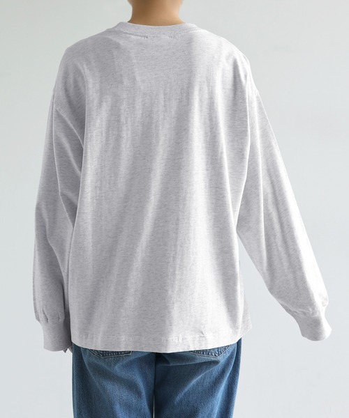 ANME（アンメ）の「ANMEエンブロイダリーロゴ長袖Tシャツ（Tシャツ/カットソー・レディース・オートミール/オフホワイト/ブラック・S/M/L）」の6枚目の写真