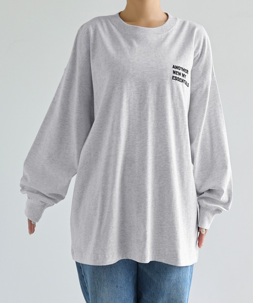 ANME（アンメ）の「ANMEエンブロイダリーロゴ長袖Tシャツ（Tシャツ/カットソー・レディース・オートミール/オフホワイト/ブラック・S/M/L）」の7枚目の写真