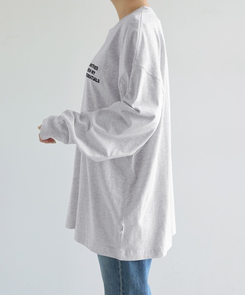 ANME（アンメ）の「ANMEエンブロイダリーロゴ長袖Tシャツ（Tシャツ/カットソー・レディース・オートミール/オフホワイト/ブラック・S/M/L）」の8枚目の写真