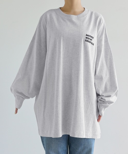 ANME（アンメ）の「ANMEエンブロイダリーロゴ長袖Tシャツ（Tシャツ/カットソー・レディース・オートミール/オフホワイト/ブラック・S/M/L）」の10枚目の写真