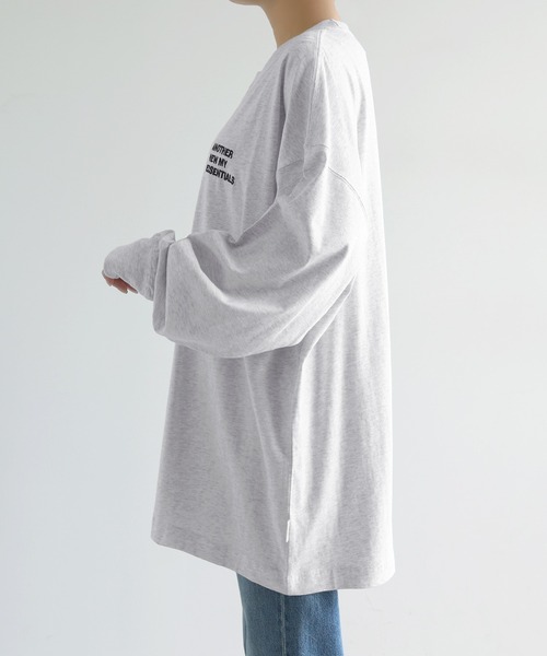 ANME（アンメ）の「ANMEエンブロイダリーロゴ長袖Tシャツ（Tシャツ/カットソー・レディース・オートミール/オフホワイト/ブラック・S/M/L）」の11枚目の写真