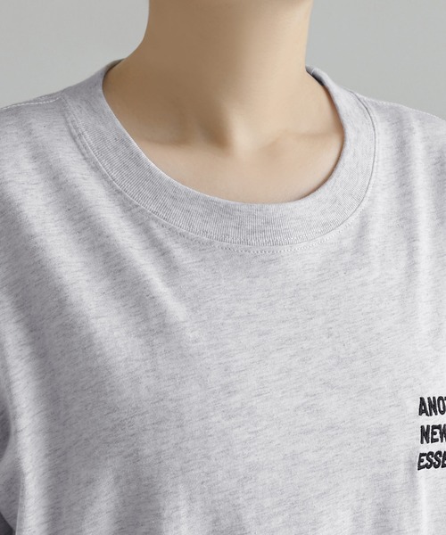 ANME（アンメ）の「ANMEエンブロイダリーロゴ長袖Tシャツ（Tシャツ/カットソー・レディース・オートミール/オフホワイト/ブラック・S/M/L）」の13枚目の写真