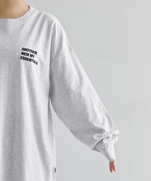 ANME（アンメ）の「ANMEエンブロイダリーロゴ長袖Tシャツ（Tシャツ/カットソー・レディース・オートミール/オフホワイト/ブラック・S/M/L）」の14枚目の写真