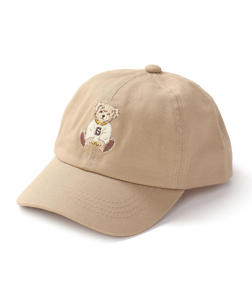 SLAP SLIP(スラップスリップ)の「デニムツイルアニマルクマ刺しゅうキャップ(52~54cm)(キャップ・キッズ・ベージュ/ネイビー・M/S)」の6枚目の写真