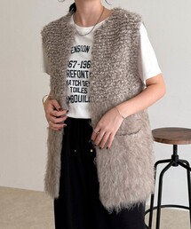 fredy emue | ループ起毛切替ニットジレ(ベスト)