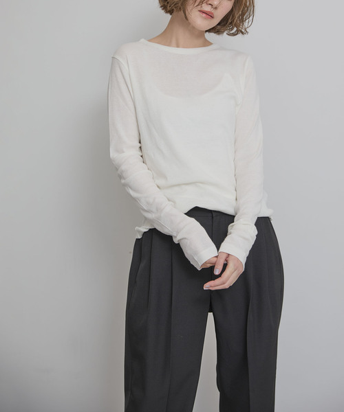 OUTDOOR PRODUCTS（アウトドアプロダクツ）の「追加7 シアーリブルーズロンTEE（Tシャツ/カットソー・レディース・ボルドー/グリーン/ホワイト・FREE）」の2枚目の写真