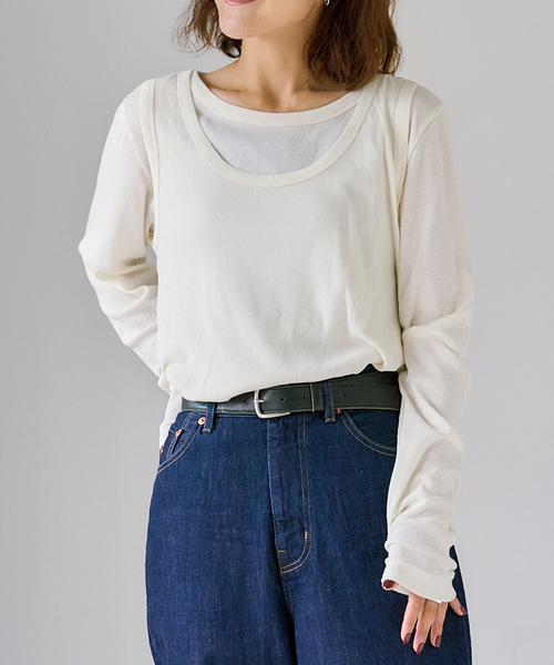 OUTDOOR PRODUCTS（アウトドアプロダクツ）の「追加7 シアーリブルーズロンTEE（Tシャツ/カットソー・レディース・ボルドー/グリーン/ホワイト・FREE）」の12枚目の写真