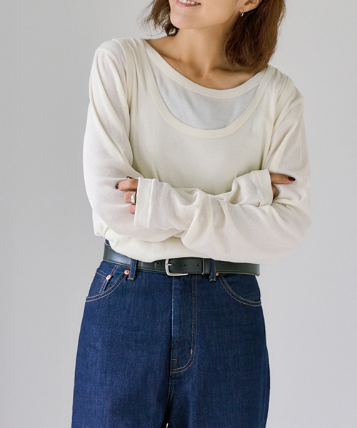 OUTDOOR PRODUCTS（アウトドアプロダクツ）の「追加7 シアーリブルーズロンTEE（Tシャツ/カットソー・レディース・ボルドー/グリーン/ホワイト・FREE）」の13枚目の写真