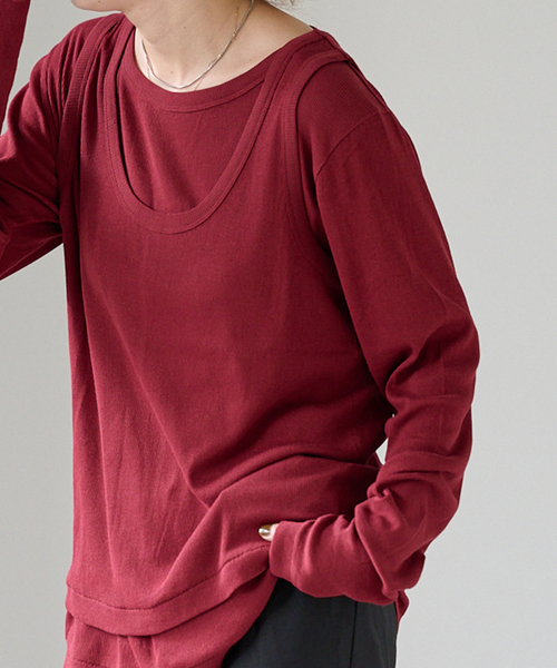 OUTDOOR PRODUCTS（アウトドアプロダクツ）の「追加7 シアーリブルーズロンTEE（Tシャツ/カットソー・レディース・ボルドー/グリーン/ホワイト・FREE）」の16枚目の写真