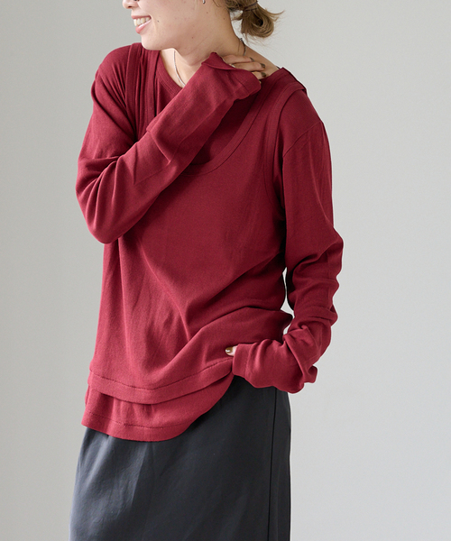 OUTDOOR PRODUCTS（アウトドアプロダクツ）の「追加7 シアーリブルーズロンTEE（Tシャツ/カットソー・レディース・ボルドー/グリーン/ホワイト・FREE）」の18枚目の写真