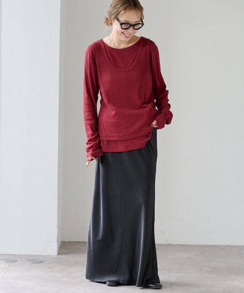 OUTDOOR PRODUCTS（アウトドアプロダクツ）の「追加7 シアーリブルーズロンTEE（Tシャツ/カットソー・レディース・ボルドー/グリーン/ホワイト・FREE）」の22枚目の写真