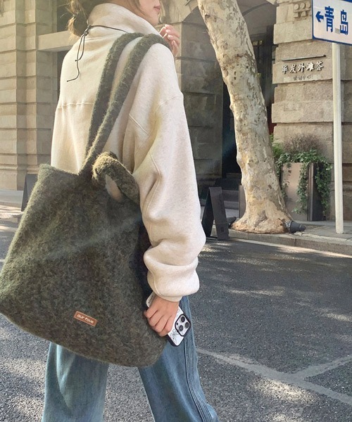 Ressaca(レサーカ)の「ブークレニット2WAYトートバッグ(トートバッグ・レディース・グレー/イエロー/ピンク/カーキ/レッド/ブラウン・FREE)」の9枚目の写真