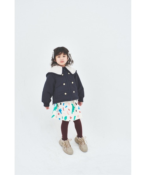 maarook（マルーク）の「ペイントＰＴふわかる裏毛ワンピース（ワンピース・キッズ・ホワイト・130cm/120cm/100cm/110cm/90cm/80ｃｍ）」の4枚目の写真