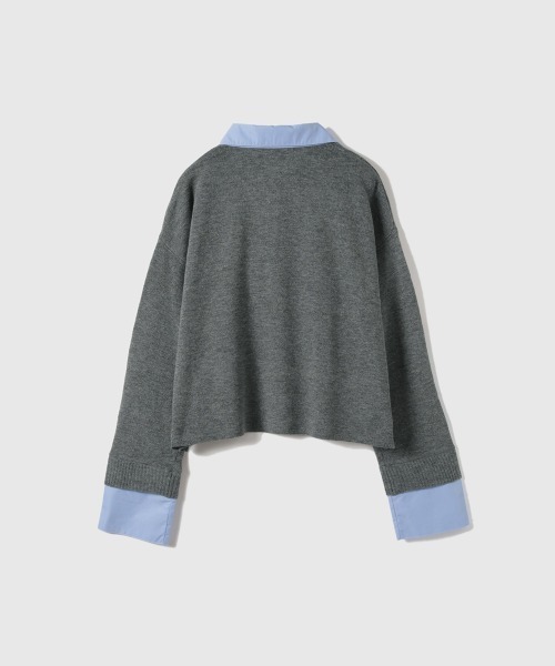 VICKY（ビッキー）の「シャツカラーポロニットプルオーバー≪手洗い可能≫（ニット/セーター・レディース・ブラック/ベージュ/ダークグレー・M）」の6枚目の写真