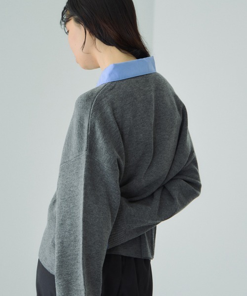 VICKY（ビッキー）の「シャツカラーポロニットプルオーバー≪手洗い可能≫（ニット/セーター・レディース・ブラック/ベージュ/ダークグレー・M）」の19枚目の写真