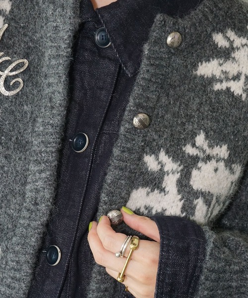 セール】フローラル柄 丸襟ニットカーディガン chw25a062（ニット