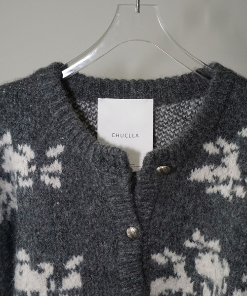 セール】フローラル柄 丸襟ニットカーディガン chw25a062（ニット