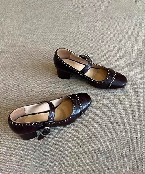 HALEY PESCA（ヘーリーペスカ）の「HALEY PESCA/ヴィンテージスタッズ　ローファーパンプス（ローファー・レディース・ブラック/アイボリー・38/36）」の9枚目の写真