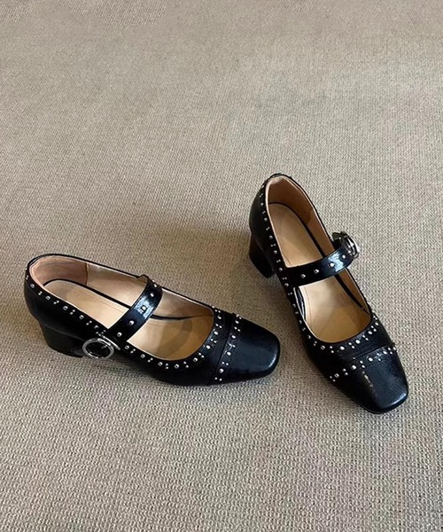 HALEY PESCA（ヘーリーペスカ）の「HALEY PESCA/ヴィンテージスタッズ　ローファーパンプス（ローファー・レディース・ブラック/アイボリー・38/36）」の10枚目の写真