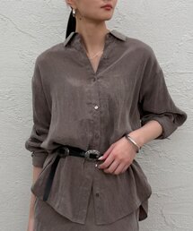 【新品タグ付】25SS 完売品 ラウンジドレス リネンストライプオーバーシャツ リネンストライプオーバーシャツ | LOUNGEDRESS(ラウンジドレス