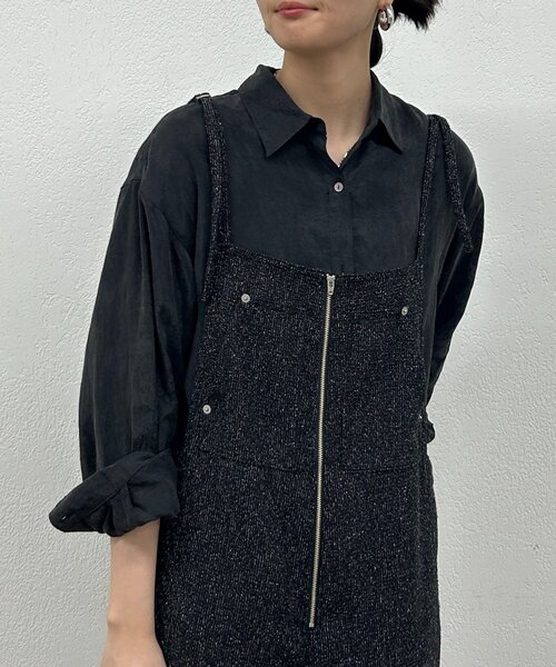 LOUNGEDRESS（ラウンジドレス）の「とろみシャツ（シャツ/ブラウス・レディース・ブラック/ブラウン/アイボリー・FREE）」の4枚目の写真