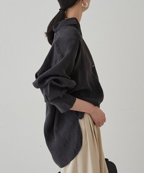 LOUNGEDRESS（ラウンジドレス）の「とろみシャツ（シャツ/ブラウス・レディース・ブラック/ブラウン/アイボリー・FREE）」の10枚目の写真