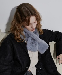 【3点で送料半額・5点で送料無料】あ479　ブルーアイリスミンク　ティペット　マフラー　リアルファー　毛皮　タイ　つけ襟　チョーカー ファー（ティペット｜マフラー・スカーフ）：バッグ・小物