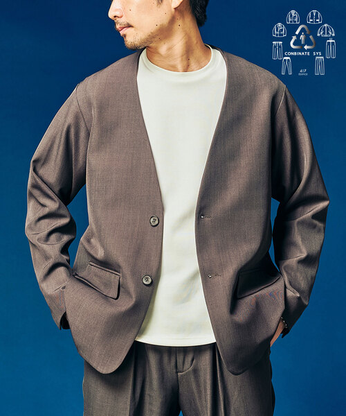 4WAYストレッチ” ノーカラージャケット（テーラードジャケット）｜417