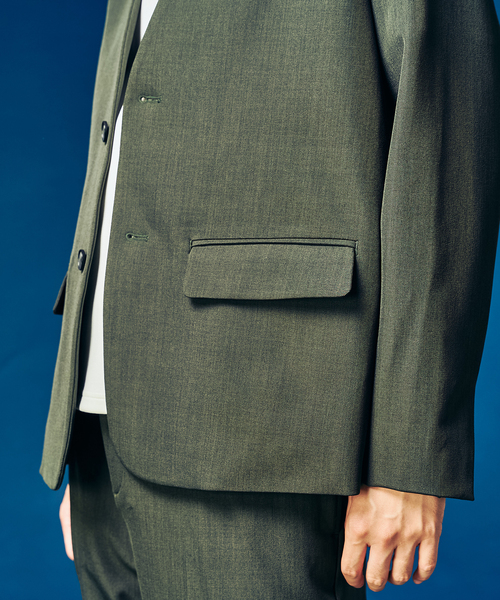 417 EDIFICE（フォーワンセブンエディフィス）の「”4WAYストレッチ” ノーカラージャケット（テーラードジャケット・メンズ・ブラウン/カーキ/ブラック・LARGE/MEDIUM/SMALL）」の15枚目の写真