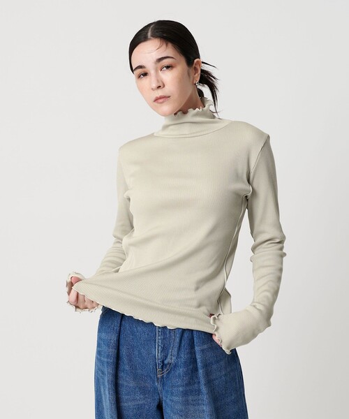 BEAUTY&YOUTH UNITED ARROWS(ビューティーアンドユースユナイテッドアローズ)の「ポリエステルコットンテレコ メロータートルネック カットソー(Tシャツ/カットソー・レディース・ライム/ブラック/ナチュラル/オフホワイト/ライトブルー・FREE)」の11枚目の写真