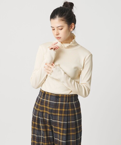 BEAUTY&YOUTH UNITED ARROWS(ビューティーアンドユースユナイテッドアローズ)の「ポリエステルコットンテレコ メロータートルネック カットソー(Tシャツ/カットソー・レディース・ライム/ブラック/ナチュラル/オフホワイト/ライトブルー・FREE)」の12枚目の写真