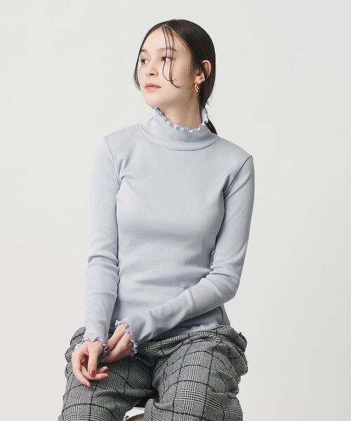 BEAUTY&YOUTH UNITED ARROWS(ビューティーアンドユースユナイテッドアローズ)の「ポリエステルコットンテレコ メロータートルネック カットソー(Tシャツ/カットソー・レディース・ライム/ブラック/ナチュラル/オフホワイト/ライトブルー・FREE)」の16枚目の写真