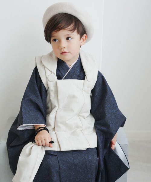 七五三3歳用被布コートセット 男の子 ひよこ商店 象牙色ジャガード
