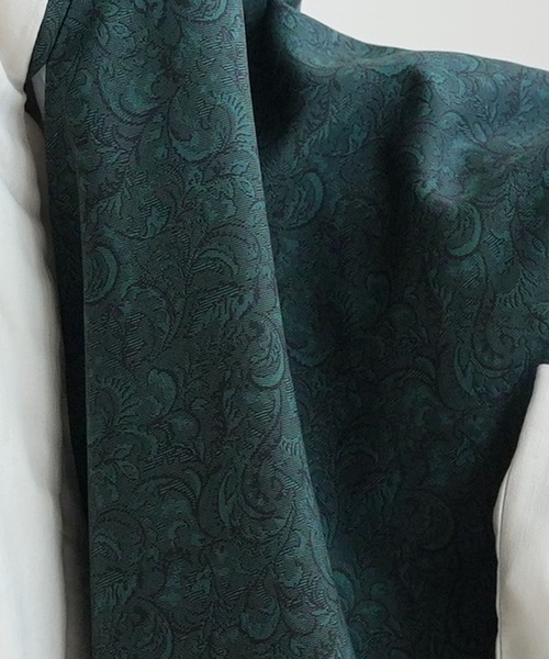 utatane（ウタタネ）の「七五三３歳用被布コートセット 男の子 ひよこ商店 象牙色ジャガード×ダマスク（着物・キッズ・グリーン/ネイビー・85-100cm）」の14枚目の写真