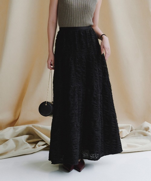 エンブロイダリーシアーチュールスカート（スカート）｜anuans