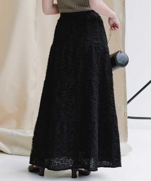 エンブロイダリーシアーチュールスカート（スカート）｜anuans（ア